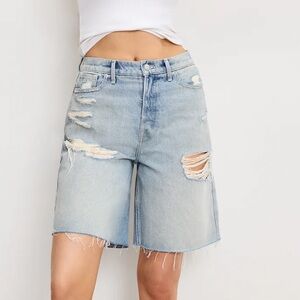 BRAND NEW- Good American Light Blue intentional distressed Jean Shorts